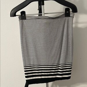 Max Studio Monochrome Striped Pencil Skirt